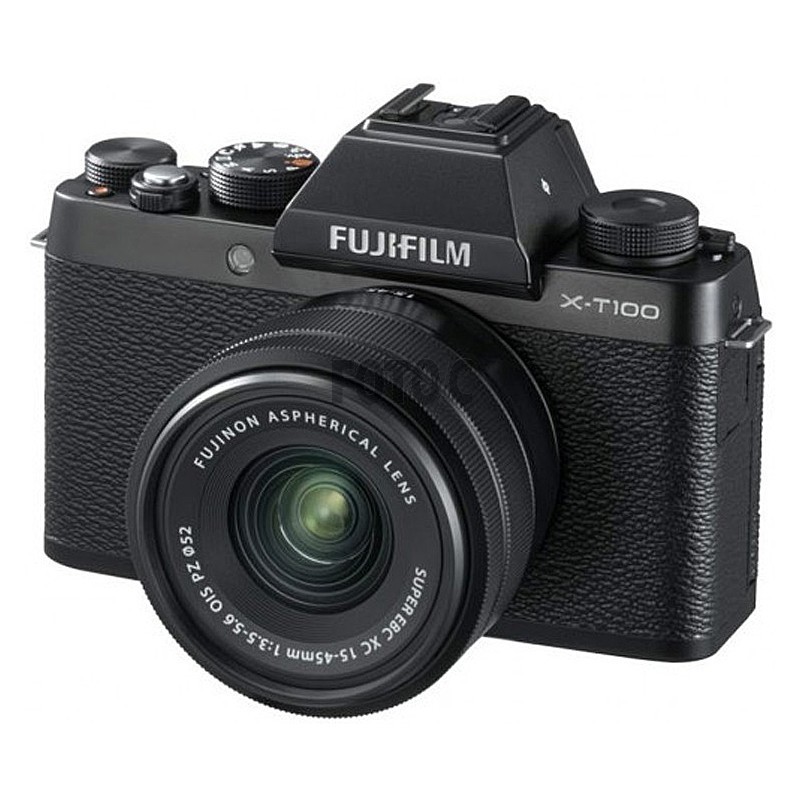 FUJIFILM X-T100 黒 ＋ XC 15-45mm レンズキット Fujifilm X-T100 15-45mm f/3.5-5.6 OIS PZ sort