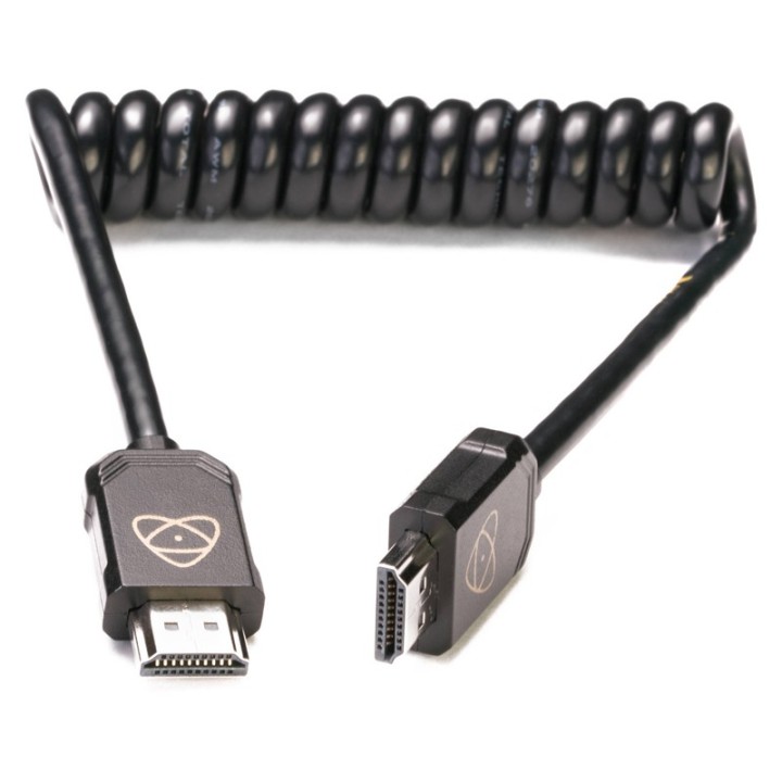 Atomos HDMI A-A spiralkabel, 30-60 cm.