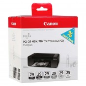 Canon PGI-29 MBK/PBK/DGY/GY/LGY/CO multipakke farve