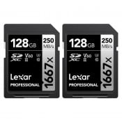 Lexar Pro 1667X SDXC UHS-II U3 (V60) 128G - 2pack