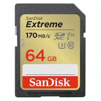 Sandisk 64 GB SDXC Extreme V30 UHS-I U3, Class 10