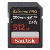 SanDisk 512 GB SDXC Extreme Pro 200MB/s V30 UHS-I U3, Class 10