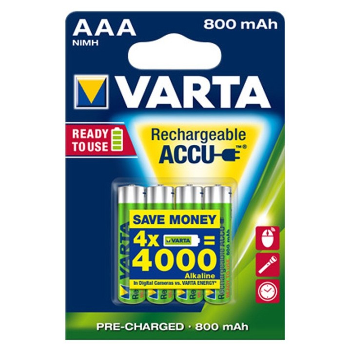 Varta Genopladelig AAA NiMH 4 pak
