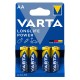 Varta Longlife Power Mignon AA batteri 4 pak