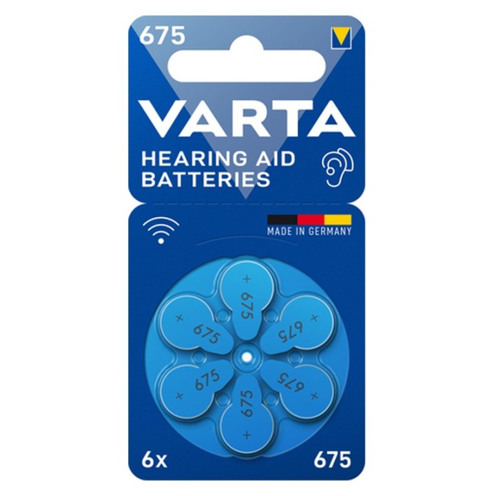 Varta Hearing Aid 675 Batterier. 6 pak