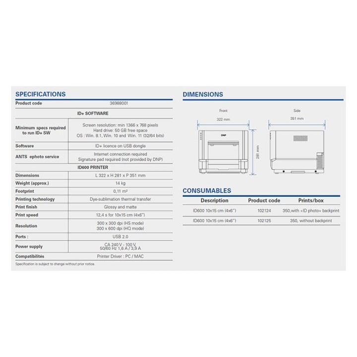 DNP ID+Flex pasprinter