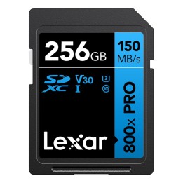 Lexar SDXC 800x Pro UHS-I cards, C10 (V30) U3, R150/W45, 256GB