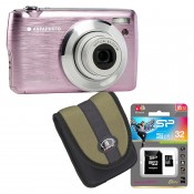 Gavekit: Agfa digitalkamera pink med taske og kort