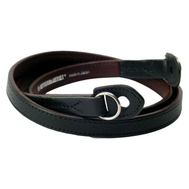 Artisan & Artist ACAM-280 Leather Camera Strap (w/Ring-type/Eyelets) Black