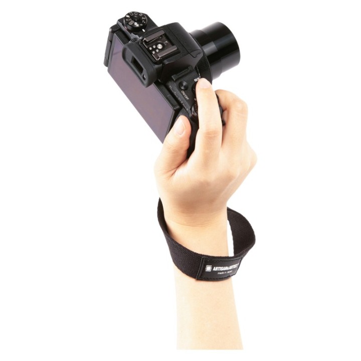 Artisan & Artist ACAM-296 Wrist Cloth Strap, thin paracord (w/Loop) Black