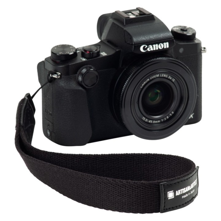 Artisan & Artist ACAM-296 Wrist Cloth Strap, thin paracord (w/Loop) Black