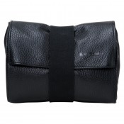 Artisan & Artist ACAM-78 Leather Pouch in Kipskin Leather (L) Black