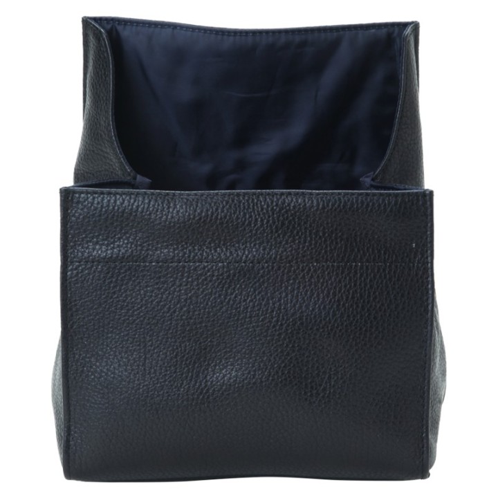 Artisan & Artist ACAM-78 Leather Pouch in Kipskin Leather (L) Black