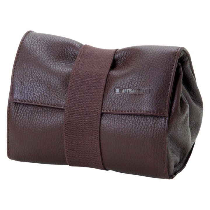 Artisan & Artist ACAM-78 Leather Pouch in Kipskin Leather (L) Brown