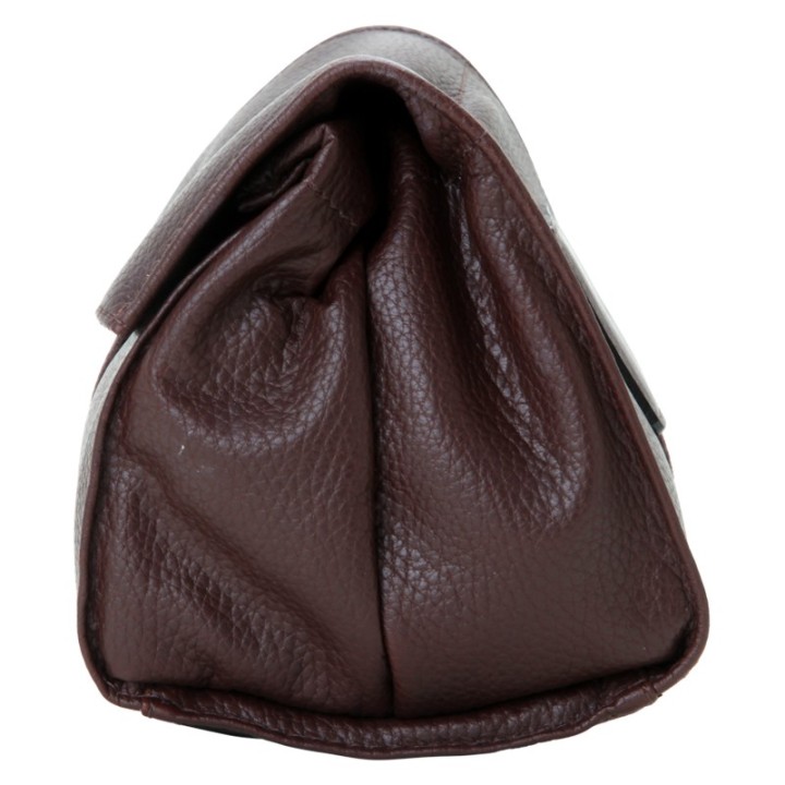 Artisan & Artist ACAM-78 Leather Pouch in Kipskin Leather (L) Brown