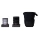 Artisan & Artist ACAM-LP120 Fabric and Leather Lens Pouch (S) Black