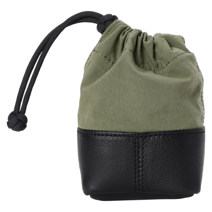 Artisan & Artist  ACAM-LP120 Fabric and Leather Lens Pouch (S) Khaki/Black