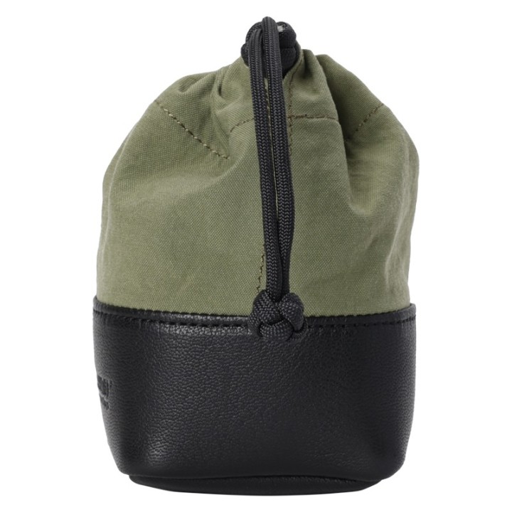 Artisan & Artist  ACAM-LP120 Fabric and Leather Lens Pouch (S) Khaki/Black