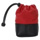 Artisan & Artist ACAM-LP120 Fabric and Leather Lens Pouch (S) Red/Black