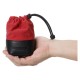 Artisan & Artist ACAM-LP120 Fabric and Leather Lens Pouch (S) Red/Black