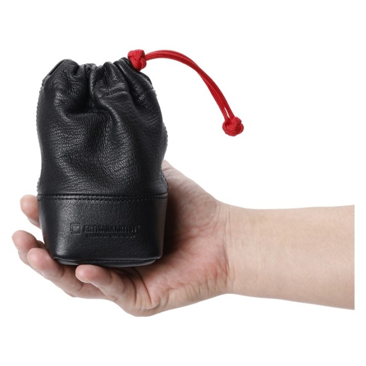 Artisan & Artist ACAM-LPL140 Full Leather Lens Pouch (M) Black