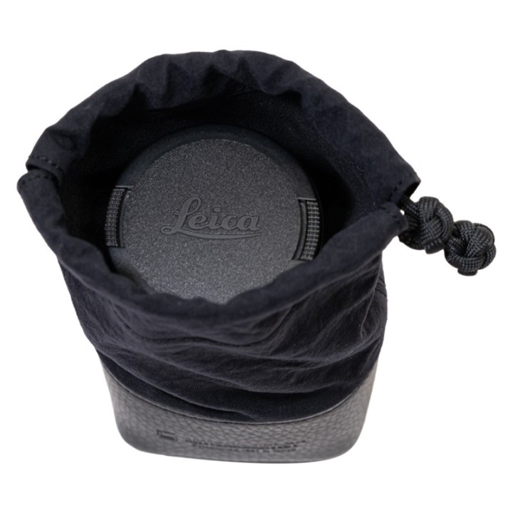 Artisan & Artist  ACAM-LP140 Fabric and Leather Lens Pouch (M) Black