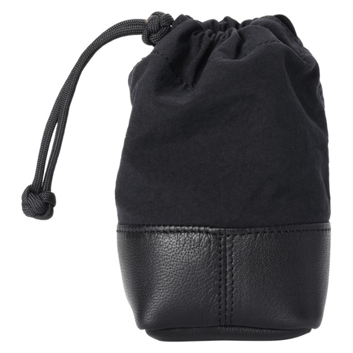 Artisan & Artist  ACAM-LP140 Fabric and Leather Lens Pouch (M) Black