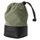 Artisan & Artist ACAM-LP140 Fabric and Leather Lens Pouch (M) Khaki/Black