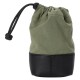 Artisan & Artist ACAM-LP140 Fabric and Leather Lens Pouch (M) Khaki/Black