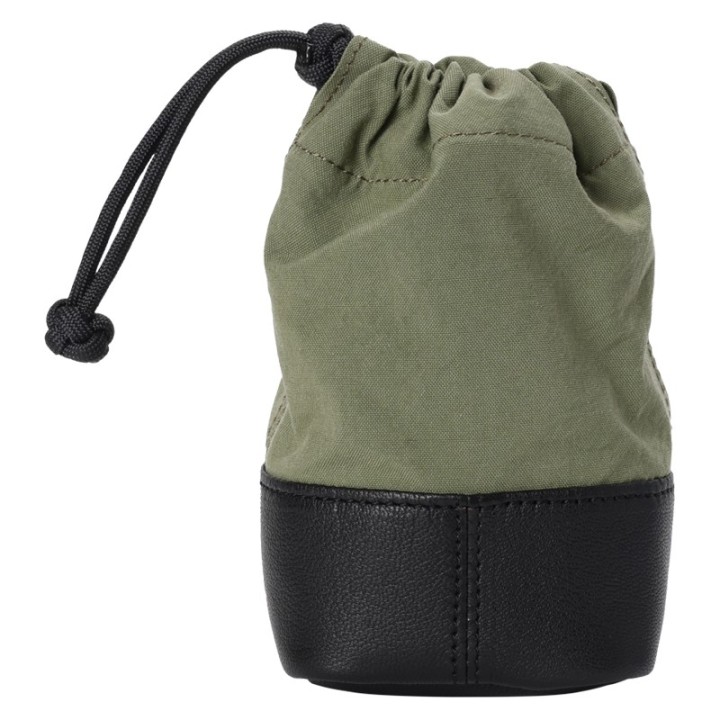 Artisan & Artist  ACAM-LP140 Fabric and Leather Lens Pouch (M) Khaki/Black