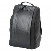 Artisan & Artist RR4-06C Leather Panel Backpack, Black