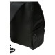 Artisan & Artist RR4-06C Leather Panel Backpack, Black