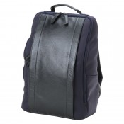 Artisan & Artist RR4-06C Leather Panel Backpack, Navy
