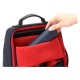 Artisan & Artist RR4-06C Leather Panel Backpack, Navy