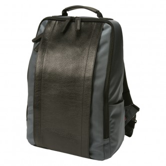 Artisan & Artist RR4-06C Leather Panel Backpack, Grey