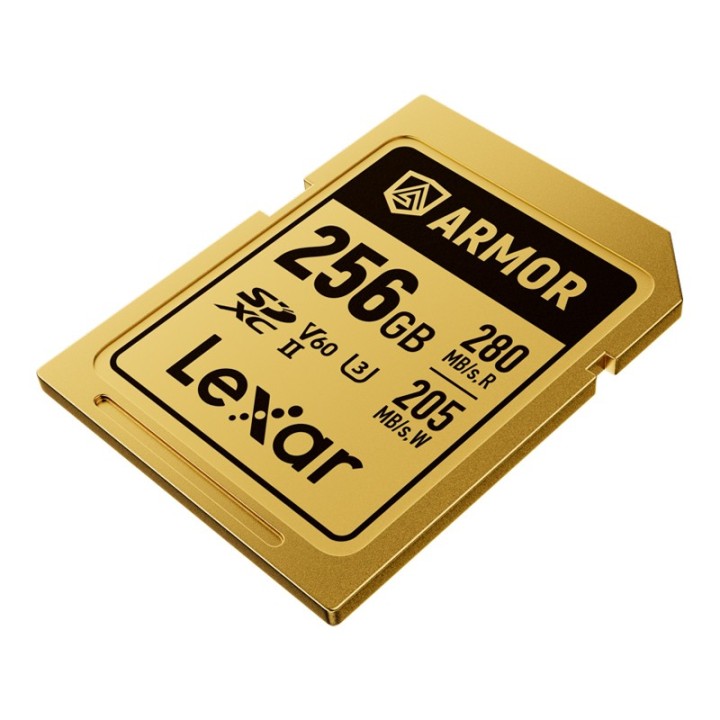 Lexar SDXC ARMOR Gold UHS-II U3, Stainless Steel, IP68 R280/W210 (V60) 256GB