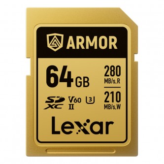 Lexar SDXC ARMOR Gold UHS-II U3, Stainless Steel, IP68 R280/W210 (V60) 64GB