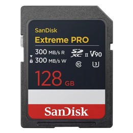 Sandisk 128 GB SDXC Extreme Pro 300MB/s V90 UHS-II