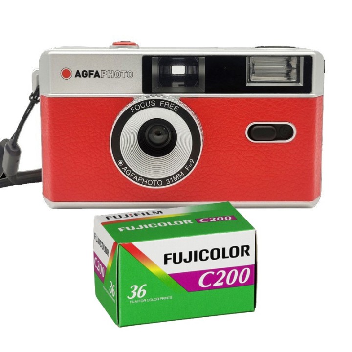 Agfaphoto genanvendeligt kamera 35mm Rød