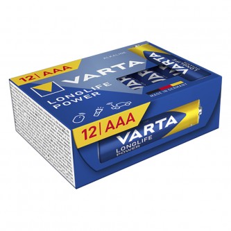 Varta Longlife Power Micro AAA CUBE batteri 12 pak