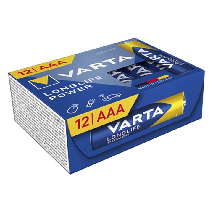 Varta Longlife Power Micro AAA CUBE batteri 12 pak