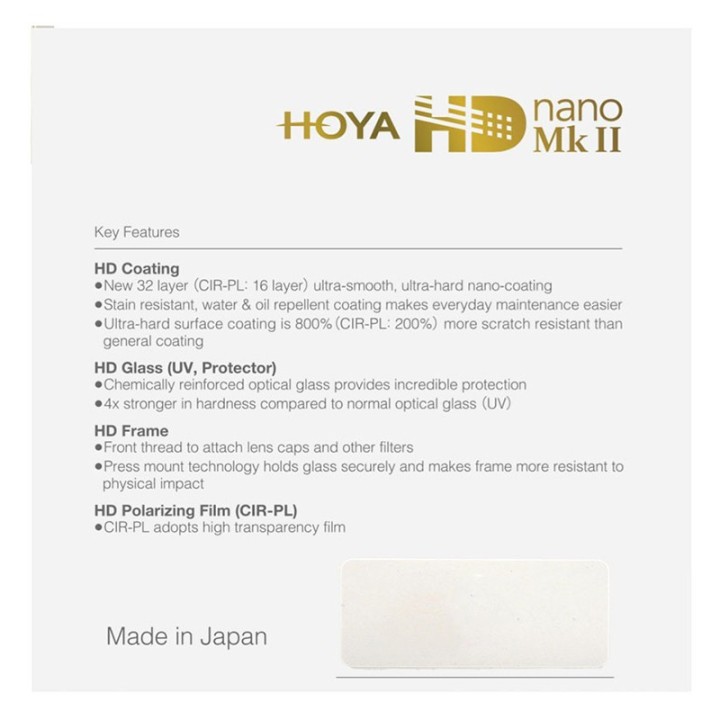Hoya HD nano MkII CIR-PL filter 72mm