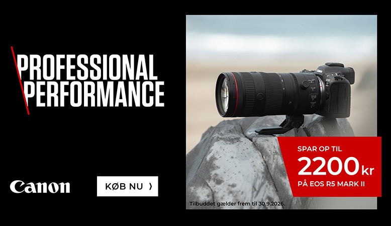 Canon tilbyder en kontant rabat p&aring; kr. 2.200,- p&aring; EOS R5 mark II