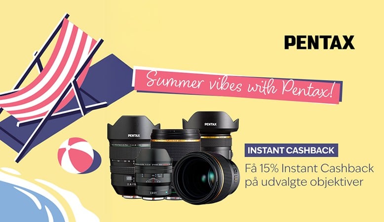Pentax tilbyder en kontant instant cashback på udvalgte kameraer, objektiver og kompaktkameraer.