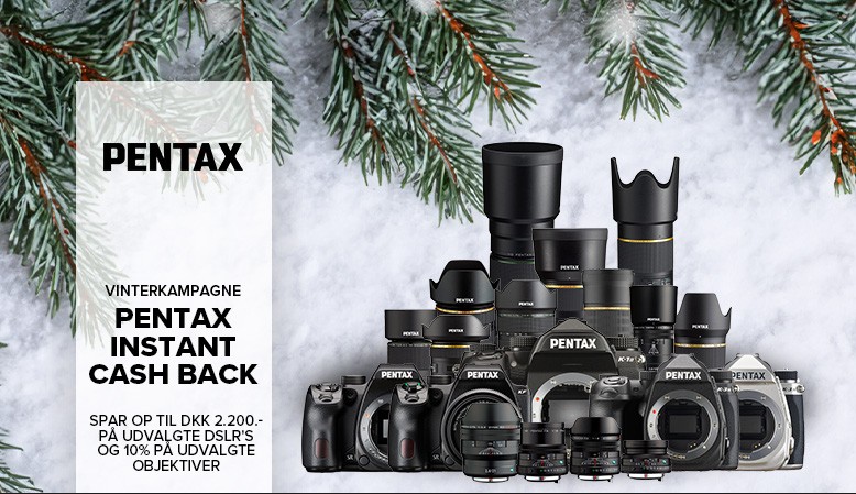 Pentax tilbyder en instant cashback på udvalgte kameraer samt en kontant rabat på udvalgte objektiver.