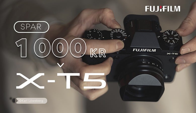Fuji tilbyder kontant rabat på kr. 1.000,- ved køb af X-T5