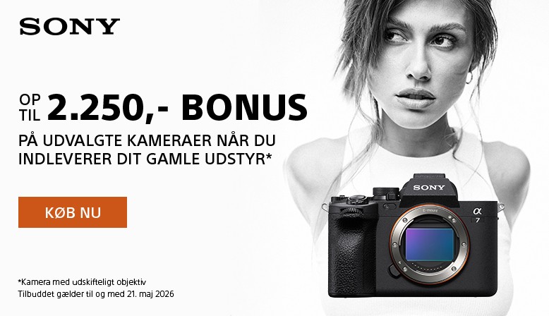 Indlever et gammelt kamera med objektiv og f&aring; en Trade-In rabat p&aring; udvalgte Sony kameraer