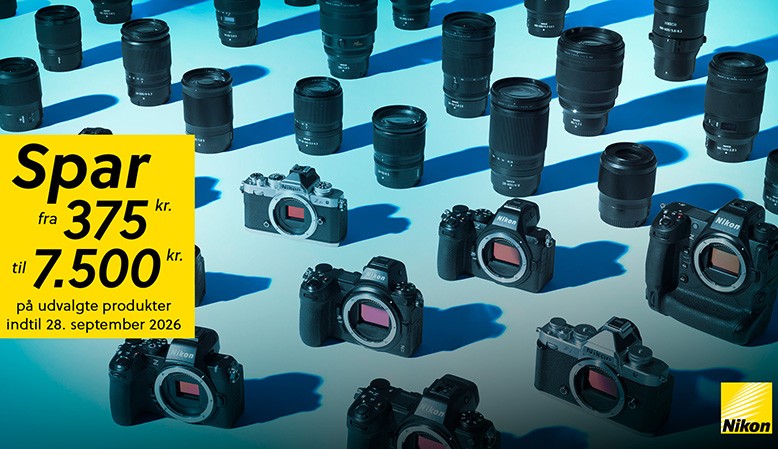 Nikon tilbyder en kontant rabat p&aring; en r&aelig;kke udvalgte produkter.