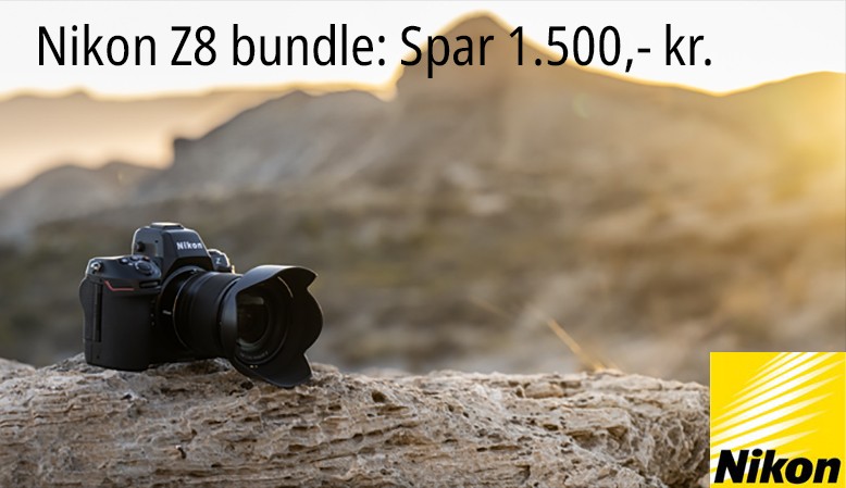 K&oslash;b et Nikon Z8 kamera sammen med et udvalgt objektiv og spar 1.500,- kr.