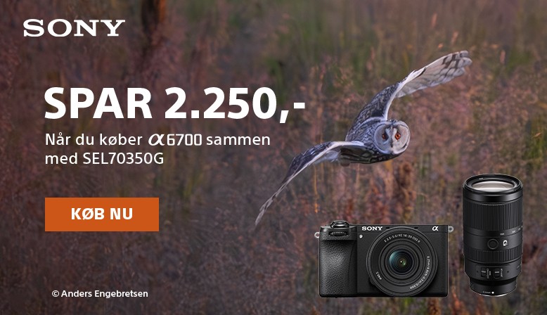 K&oslash;bt et Alpha 6700 kamera sammen med objektivet 70-350mm og spar kr. 2.250,-